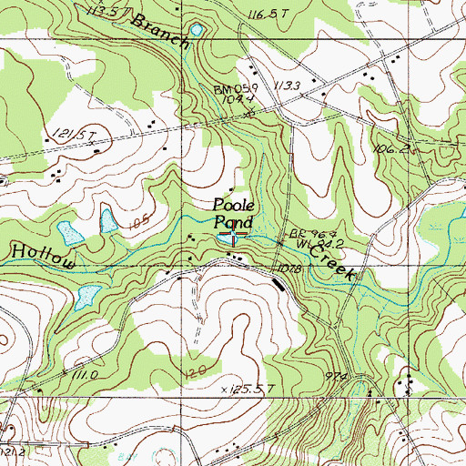 Topographic Map of Poole Pond, SC