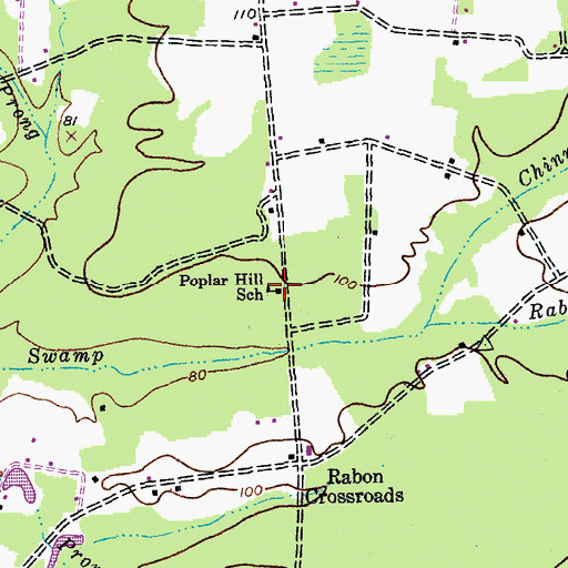 Topographic Map of Poplar Hill School, SC