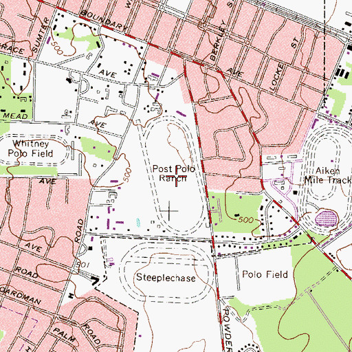 Topographic Map of Post Polo Ranch, SC
