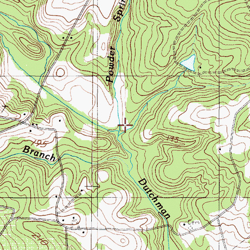 Topographic Map of Powder Spring Branch, SC