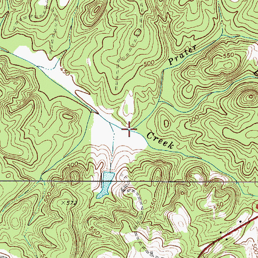 Topographic Map of Prater Branch, SC