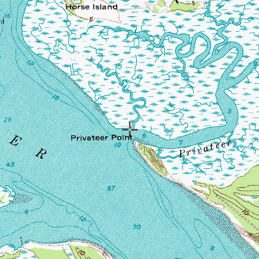 Topographic Map of Privateer Creek, SC
