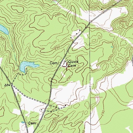 Topographic Map of Quick Cemetery, SC