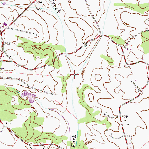 Topographic Map of Reedy Creek, SC