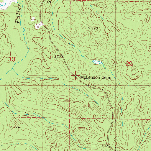 Topographic Map of McLendon Cemetery, AL