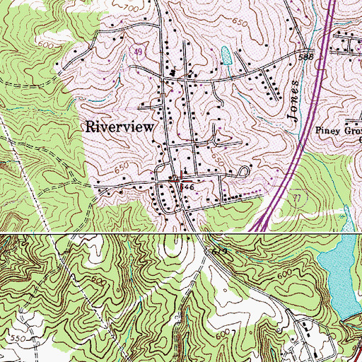 Topographic Map of Riverview, SC