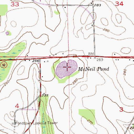 Topographic Map of McNeil Pond, AL