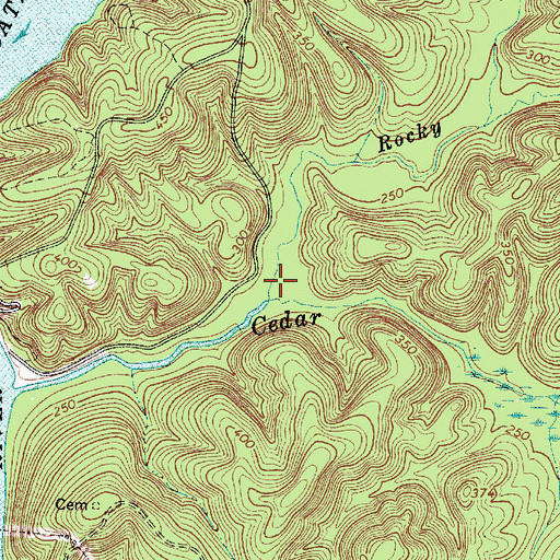 Topographic Map of Rocky Creek, SC