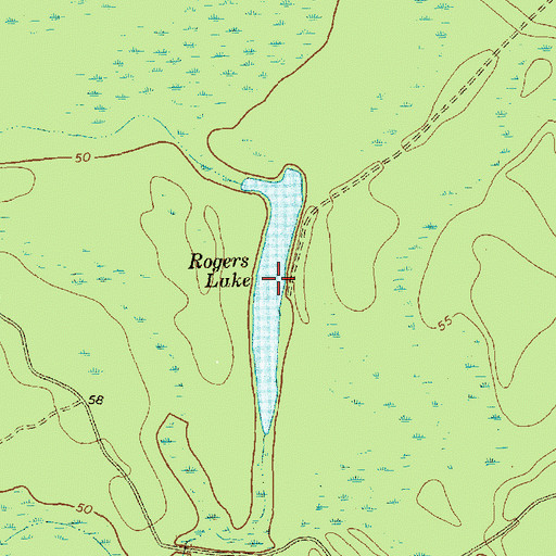 Topographic Map of Rogers Lake, SC