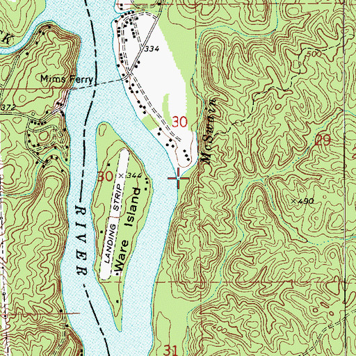 Topographic Map of McSwain Branch, AL