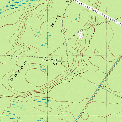 Topographic Map of Rosom Hill Cemetery, SC