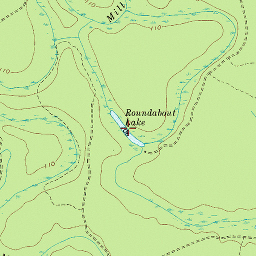 Topographic Map of Roundabout Lake, SC