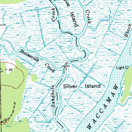 Topographic Map of Ruinsville Creek, SC