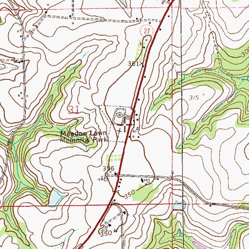Topographic Map of Meadow Lawn Memorial Park, AL