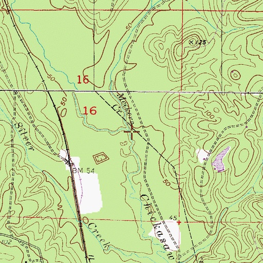 Topographic Map of Meekers Creek, AL