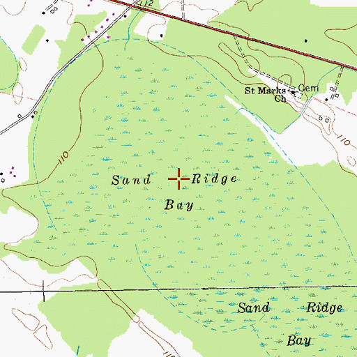 Topographic Map of Sand Ridge Bay, SC