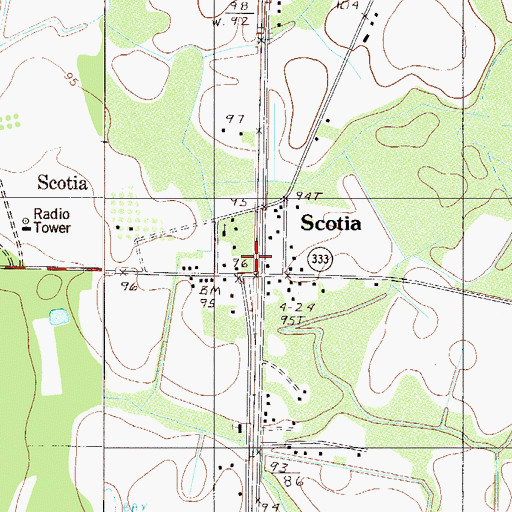 Topographic Map of Scotia, SC
