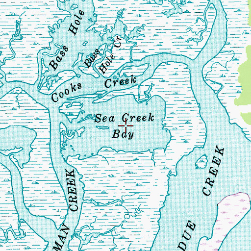 Topographic Map of Sea Creek Bay, SC