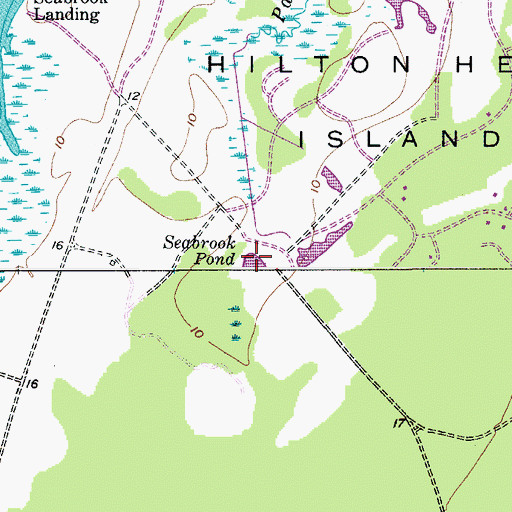Topographic Map of Seabrook Pond, SC