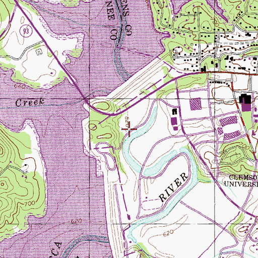 Topographic Map of Seneca Creek, SC