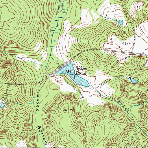 Topographic Map of Sikes Pond, SC
