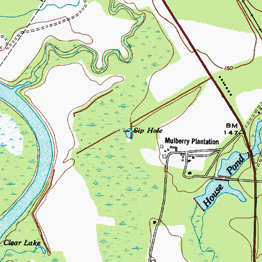 Topographic Map of Sip Hole, SC