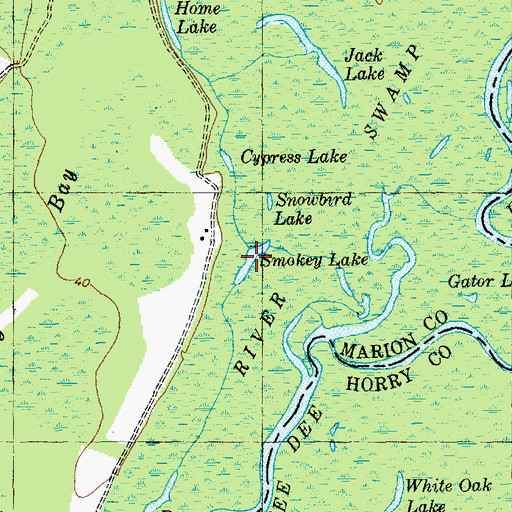 Topographic Map of Smokey Lake, SC