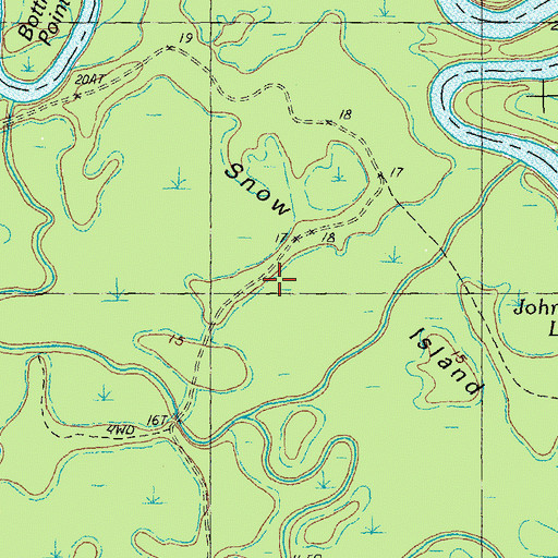 Topographic Map of Snow Island, SC