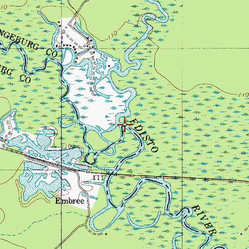 Topographic Map of South Fork Edisto River, SC