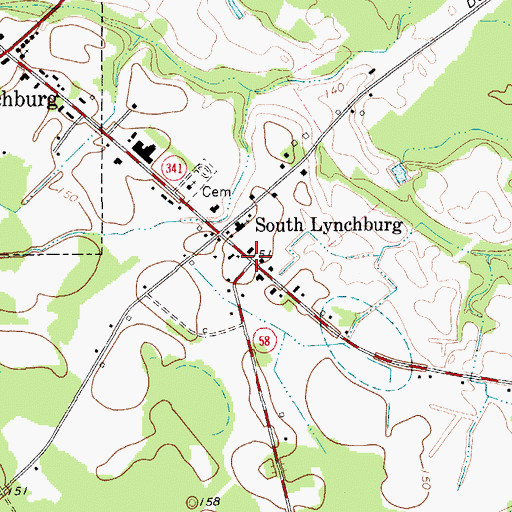 Topographic Map of South Lynchburg, SC