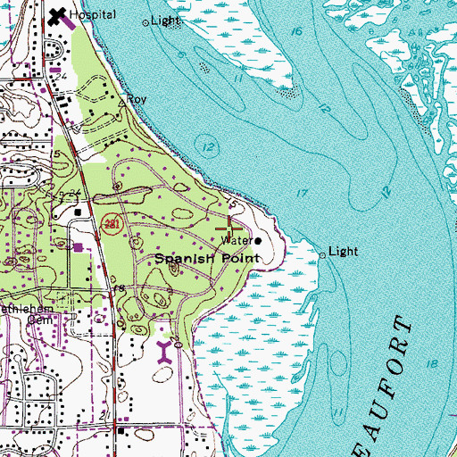 Topographic Map of Spanish Point, SC