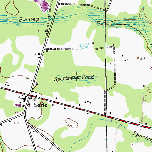Topographic Map of Sportsman Pond, SC