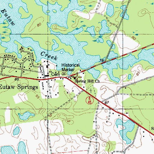 Topographic Map of Spring Hill Church, SC