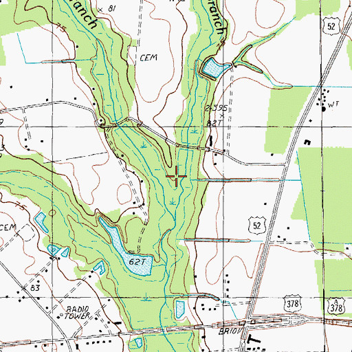 Topographic Map of Spring Run Branch, SC