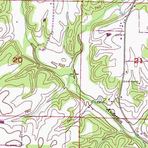 Topographic Map of Middle Fork Anderson Creek, AL