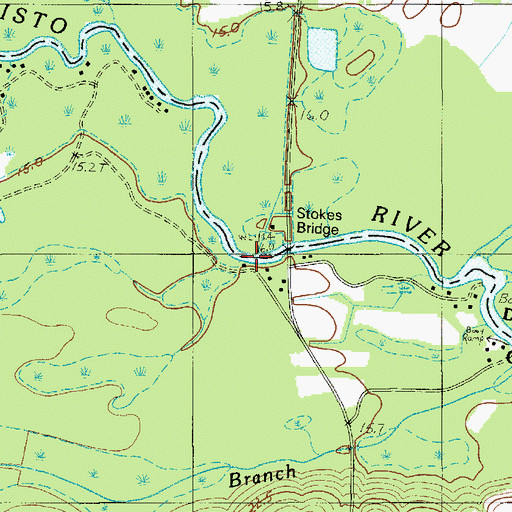 Topographic Map of Stokes Bridge, SC