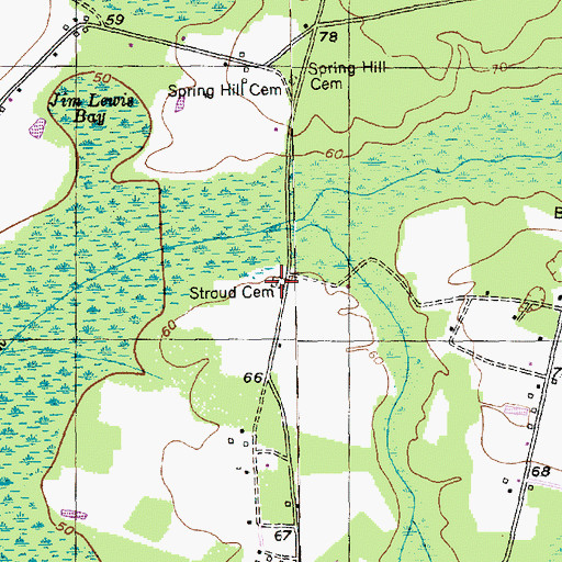 Topographic Map of Stroud Cemetery, SC
