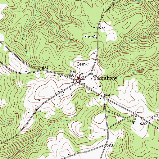 Topographic Map of Taxahaw, SC