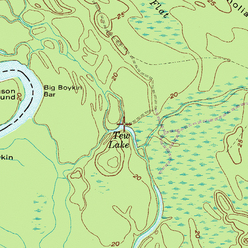 Topographic Map of Tew Lake, SC
