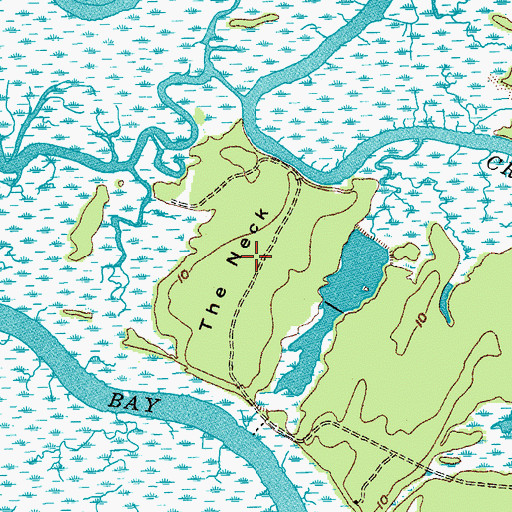 Topographic Map of The Neck, SC