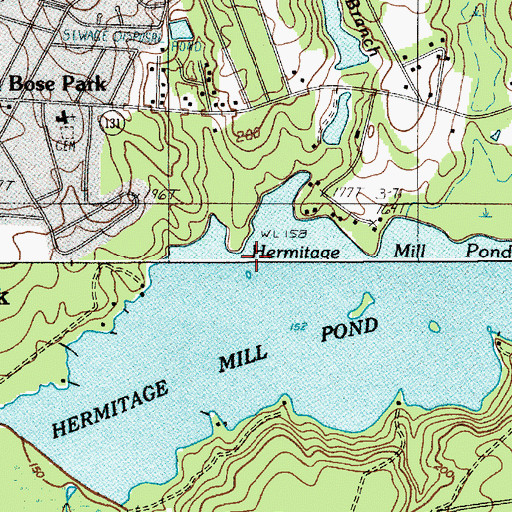 Topographic Map of Thomas Branch, SC