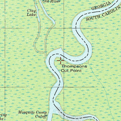 Topographic Map of Thompsons Cut Point, SC