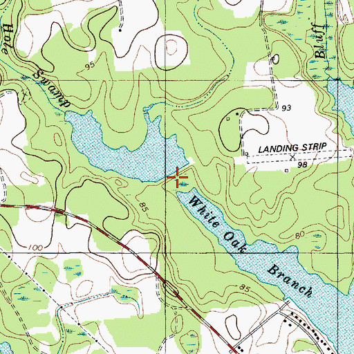 Topographic Map of Three Hole Swamp, SC