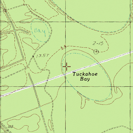 Topographic Map of Tuckahoe Bay, SC