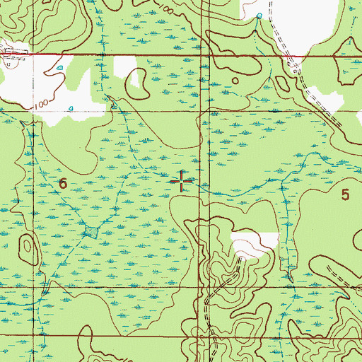 Topographic Map of Miles Creek, AL