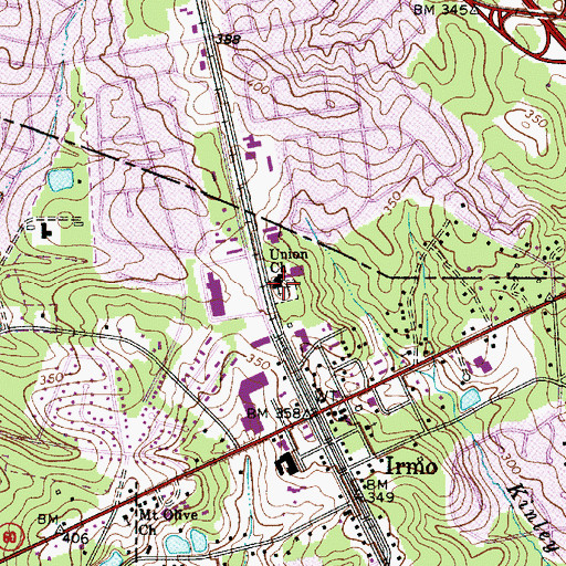 Topographic Map of Union Church, SC