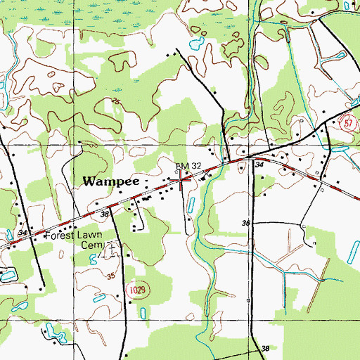 Topographic Map of Wampee, SC