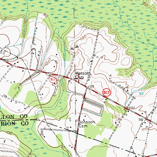 Topographic Map of Watson Cemetery, SC