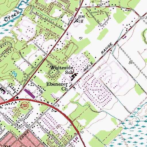 Topographic Map of Whitesides Elementary School, SC