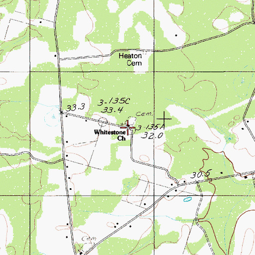 Topographic Map of Whitestone Church, SC